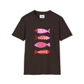 Fish Stacked Tee — Cute Pink & Red Graphic T-Shirt for Beach Lovers