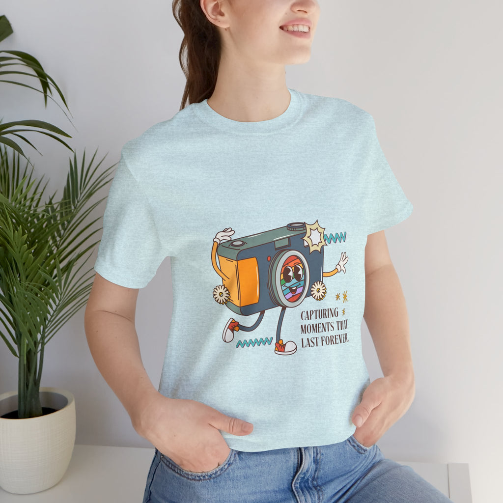 Camera Graphic Tee — "Capturing Moments That Last Forever" Vintage Film Photography T-Shirt