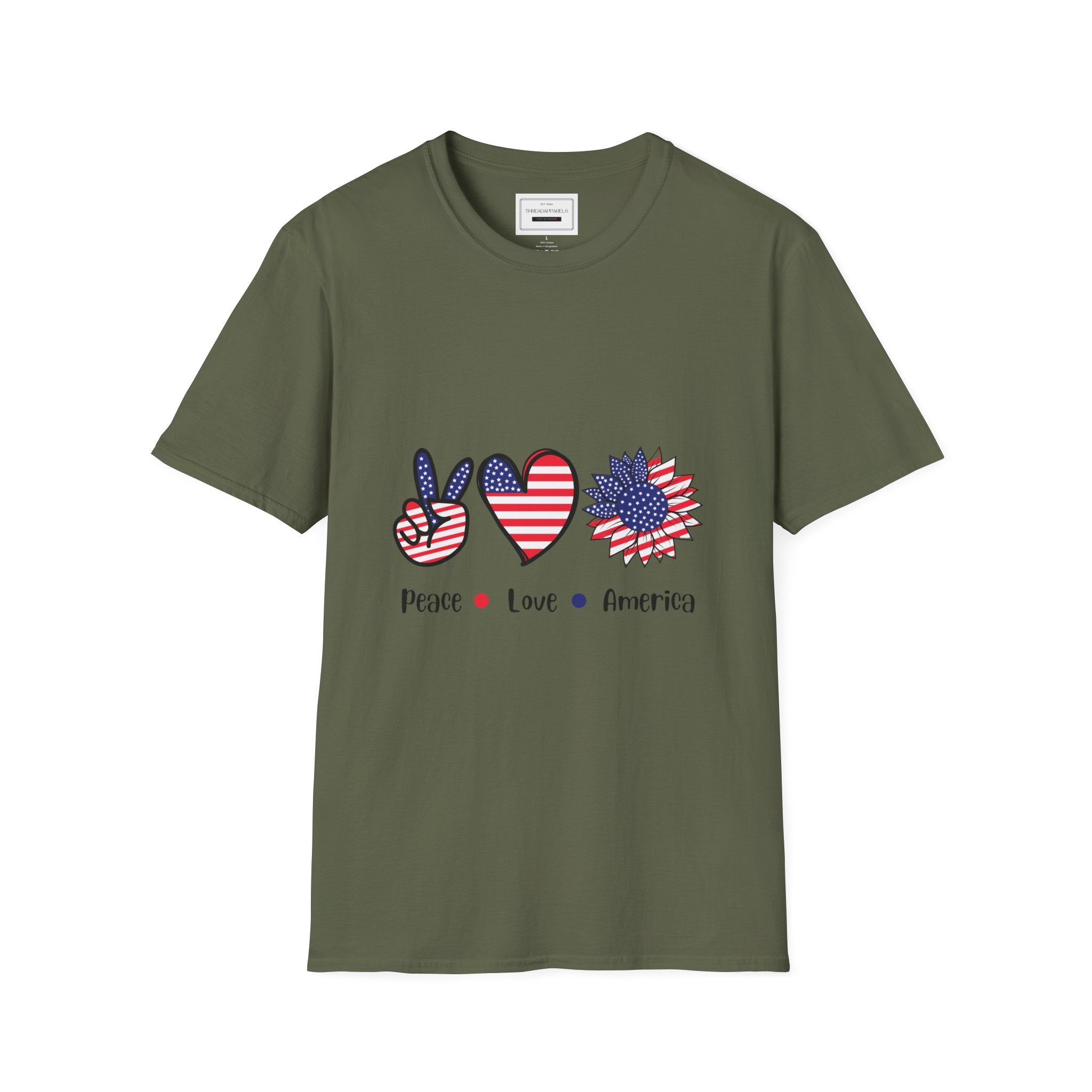 Peace Love America T-Shirt — Patriotic 4th of July Tee
