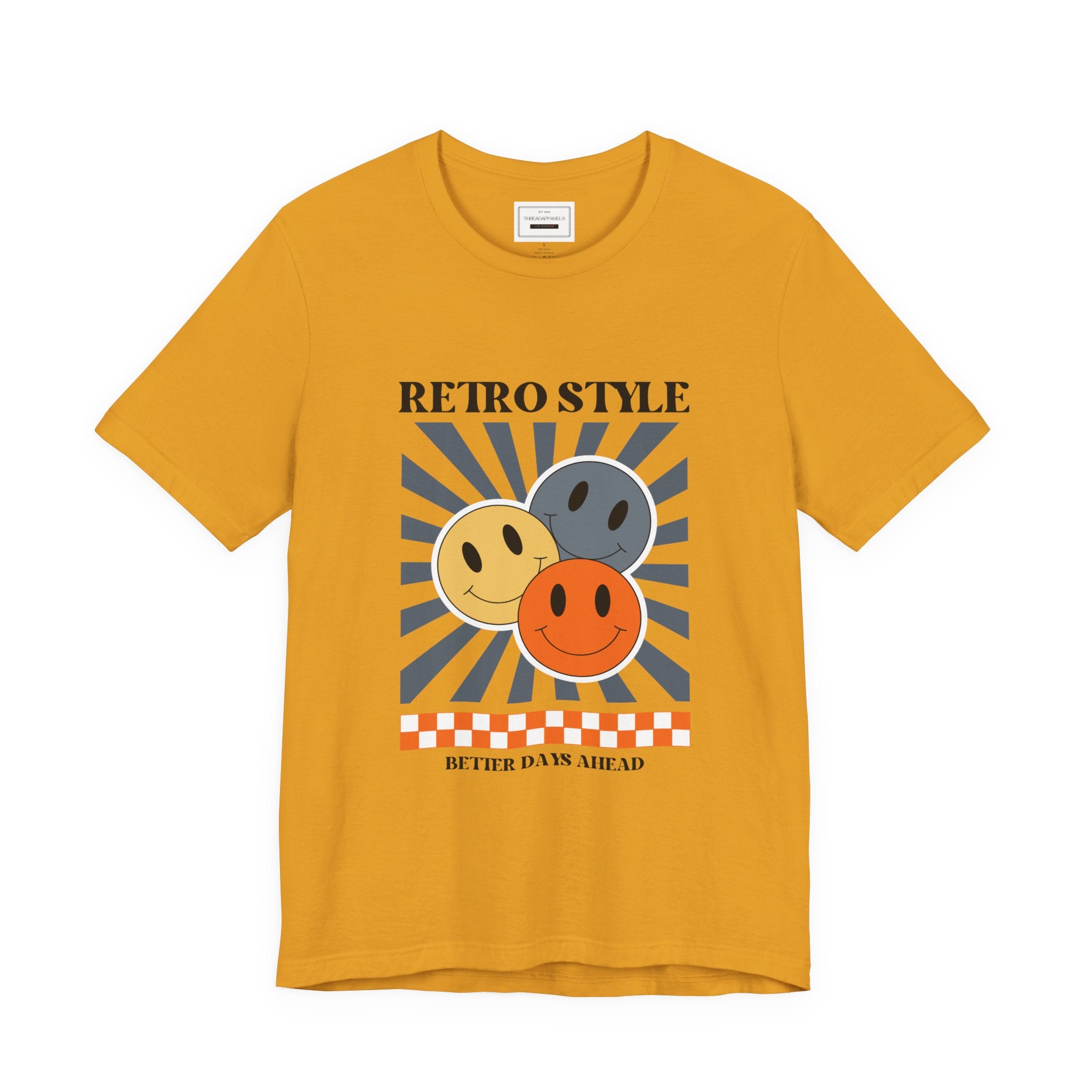 Retro Smiley Tee — "Retro Style" Graphic Short Sleeve
