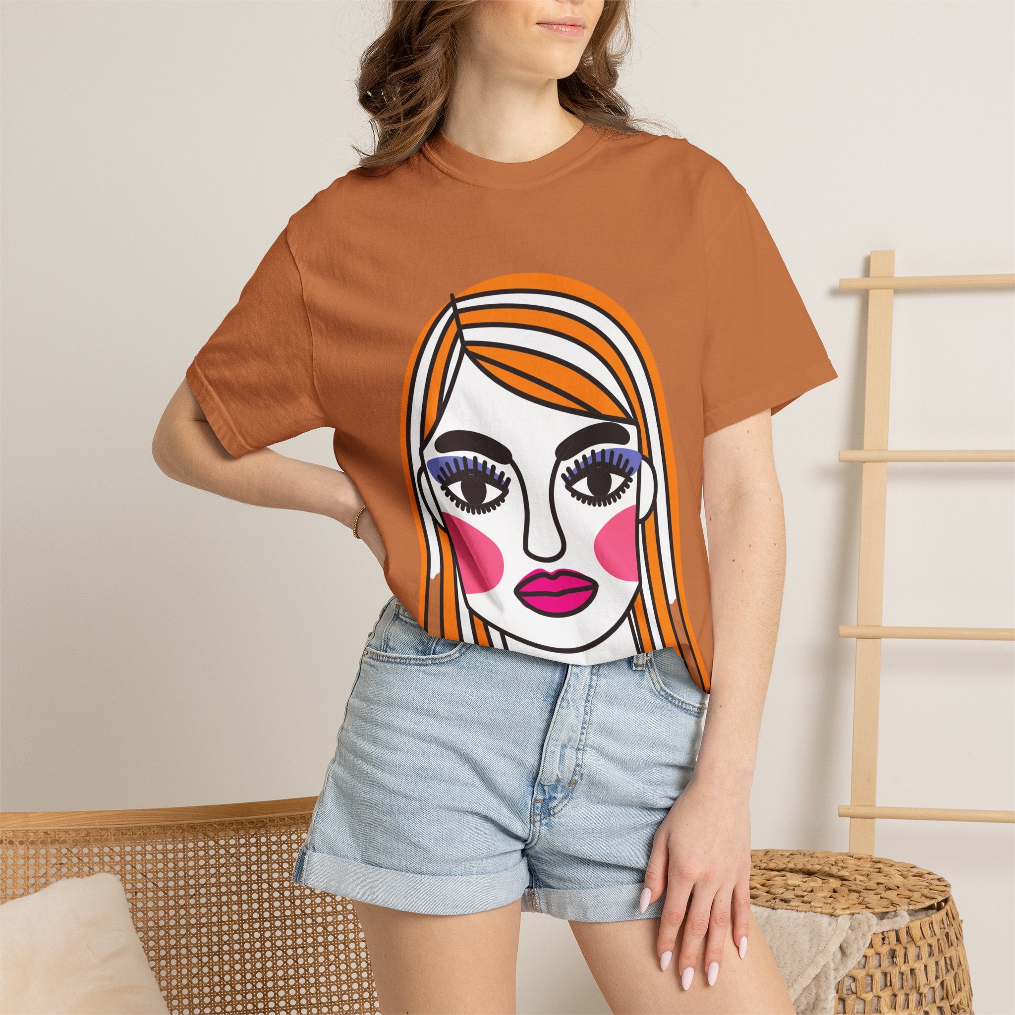 Pop Art Portrait T‑Shirt — Graphic Women's Face Tee