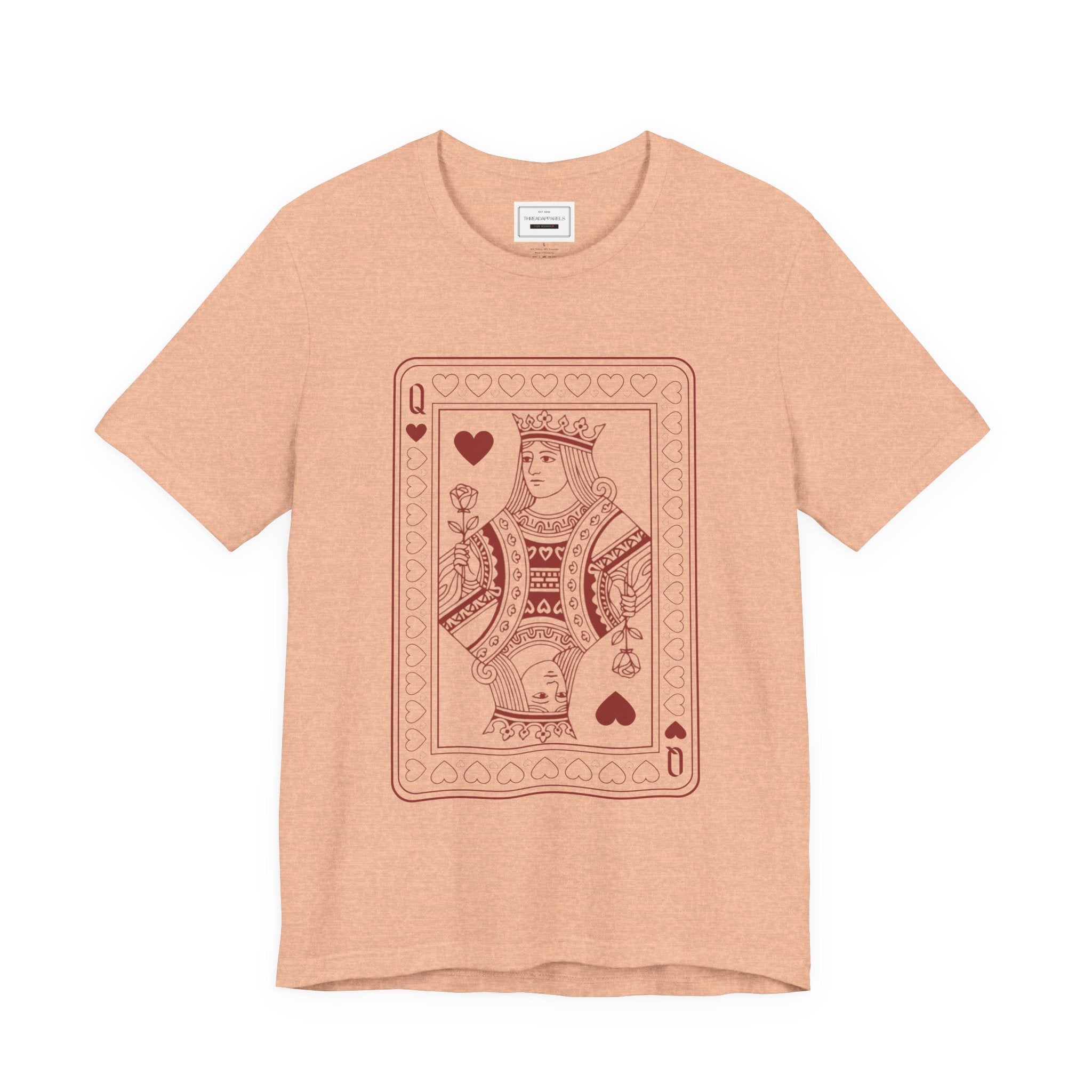Queen of Hearts Playing Card T‑Shirt – Vintage Casino Graphic Tee