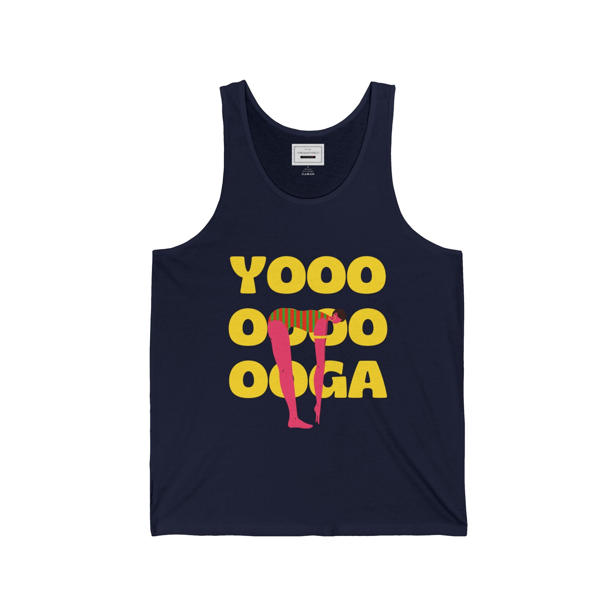 Yoga Tank Top — 'Yooo Oooo Ooga' Playful Stretch Graphic Tank