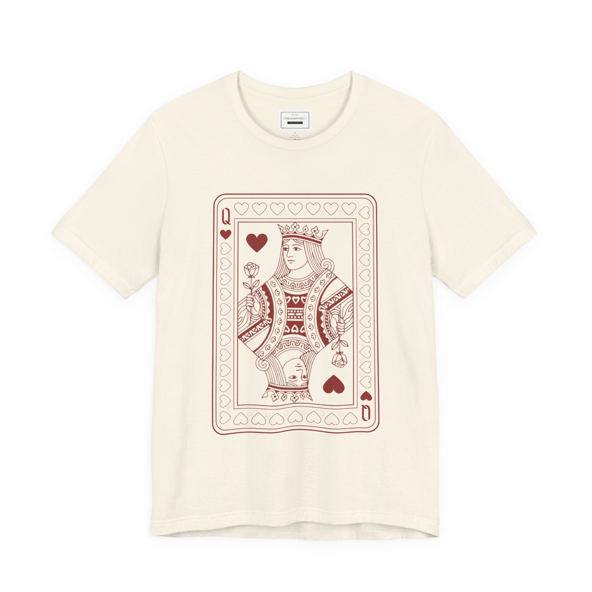 Queen of Hearts Playing Card T‑Shirt – Vintage Casino Graphic Tee