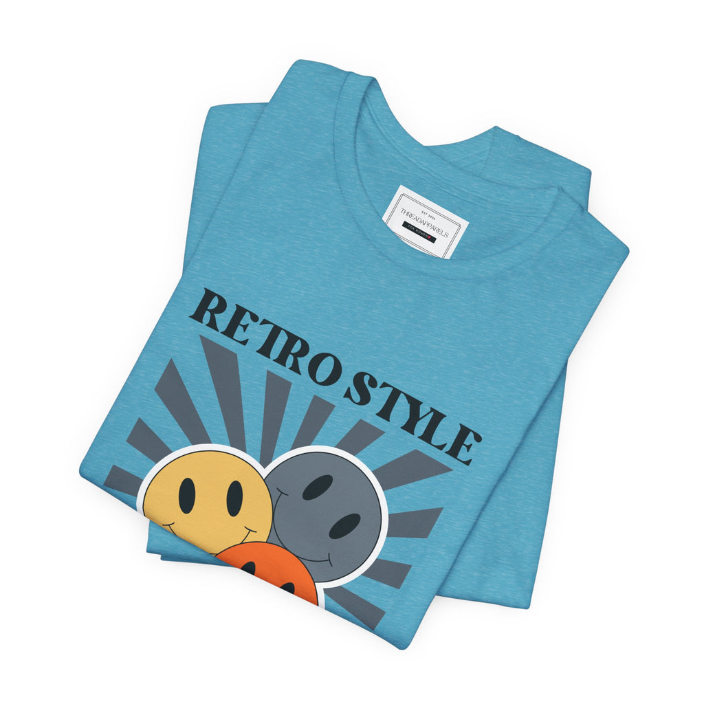 Retro Smiley Tee — "Retro Style" Graphic Short Sleeve