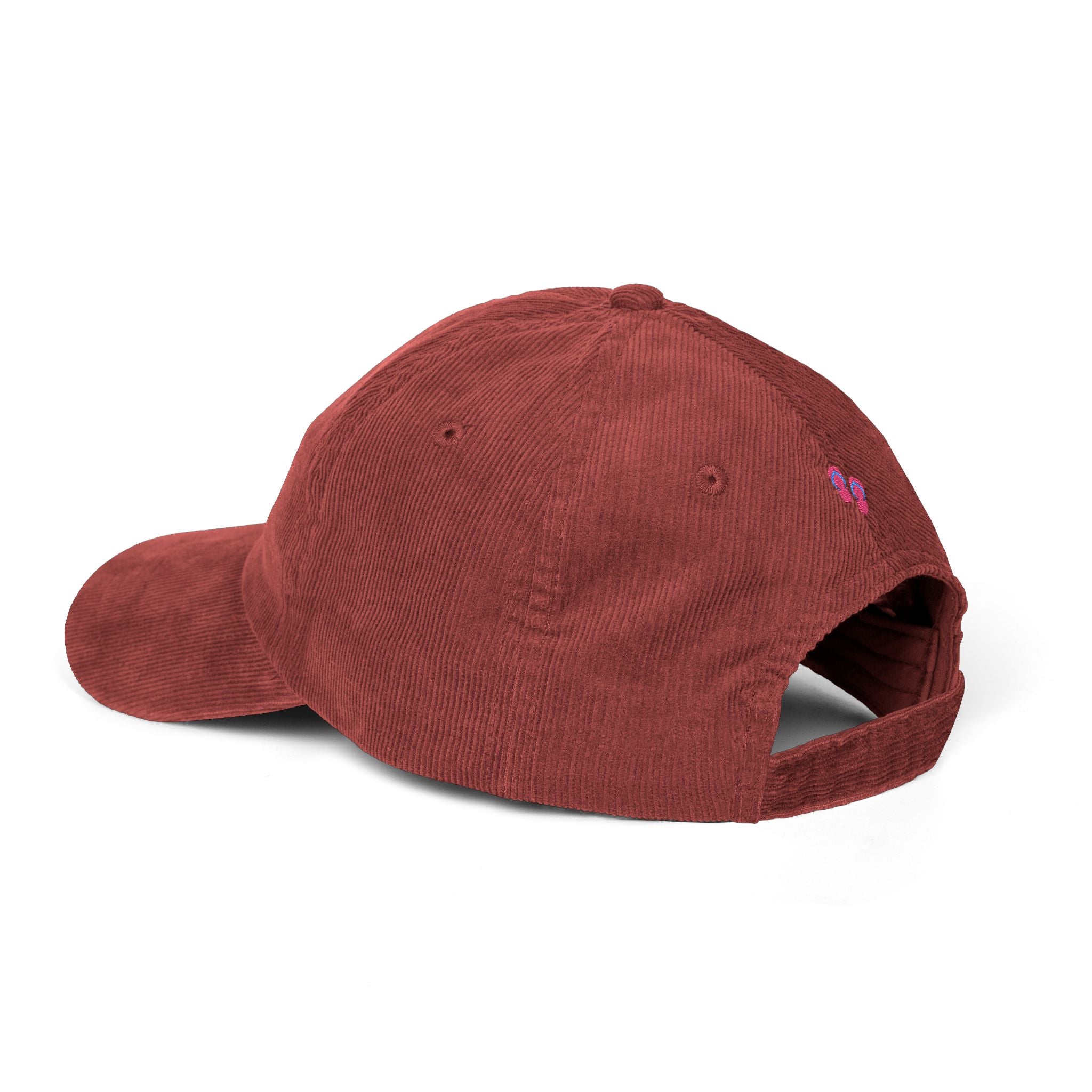 Vintage Corduroy Baseball Cap — Embroidered Green Cactus with Sunburst