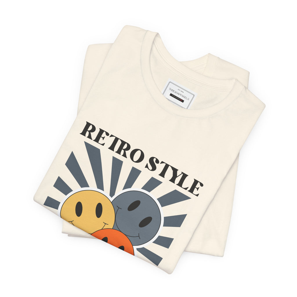 Retro Smiley Tee — "Retro Style" Graphic Short Sleeve