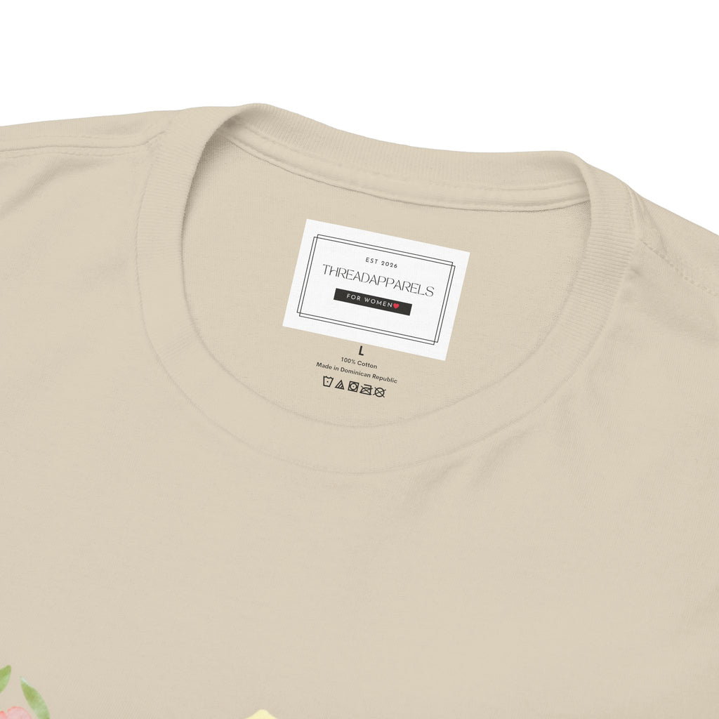 Bride Floral Tee — Gold Frame & Pink Rose Bachelorette Shirt