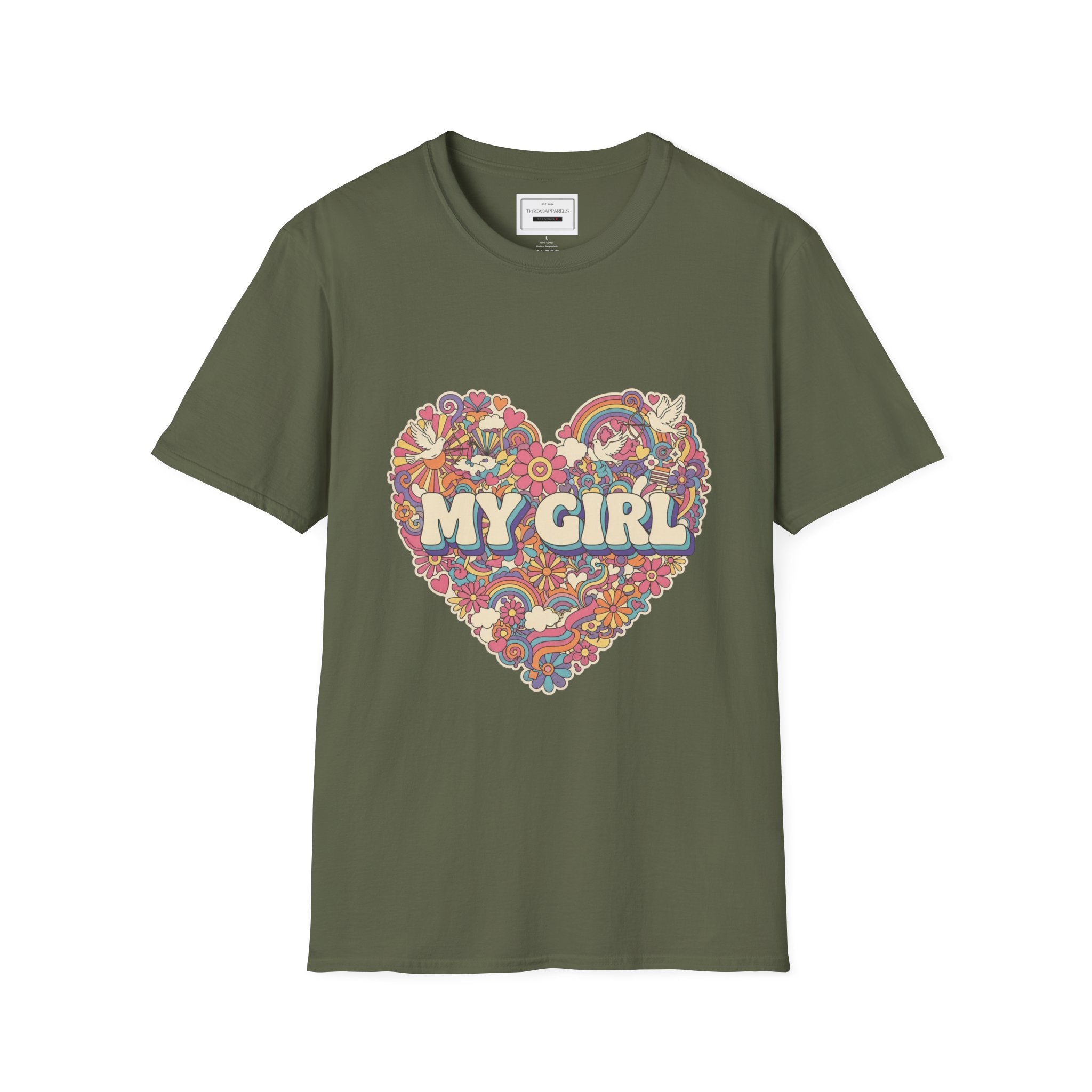My Girl Floral Heart T-Shirt — Retro 70s Love Tee