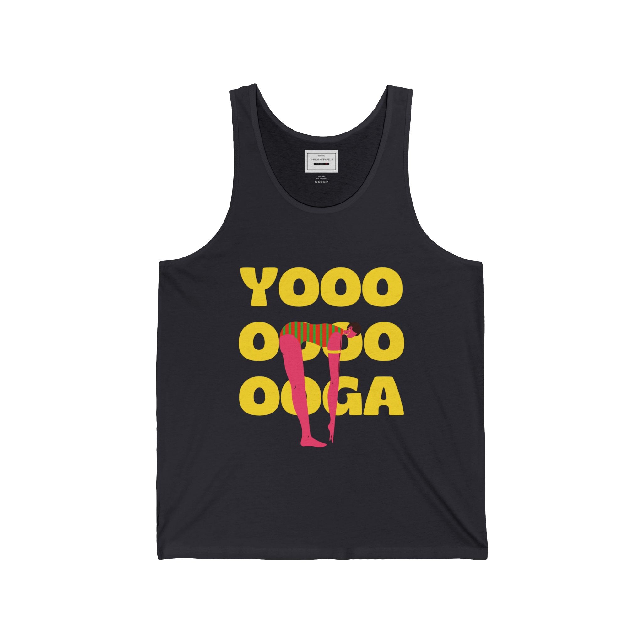 Yoga Tank Top — 'Yooo Oooo Ooga' Playful Stretch Graphic Tank