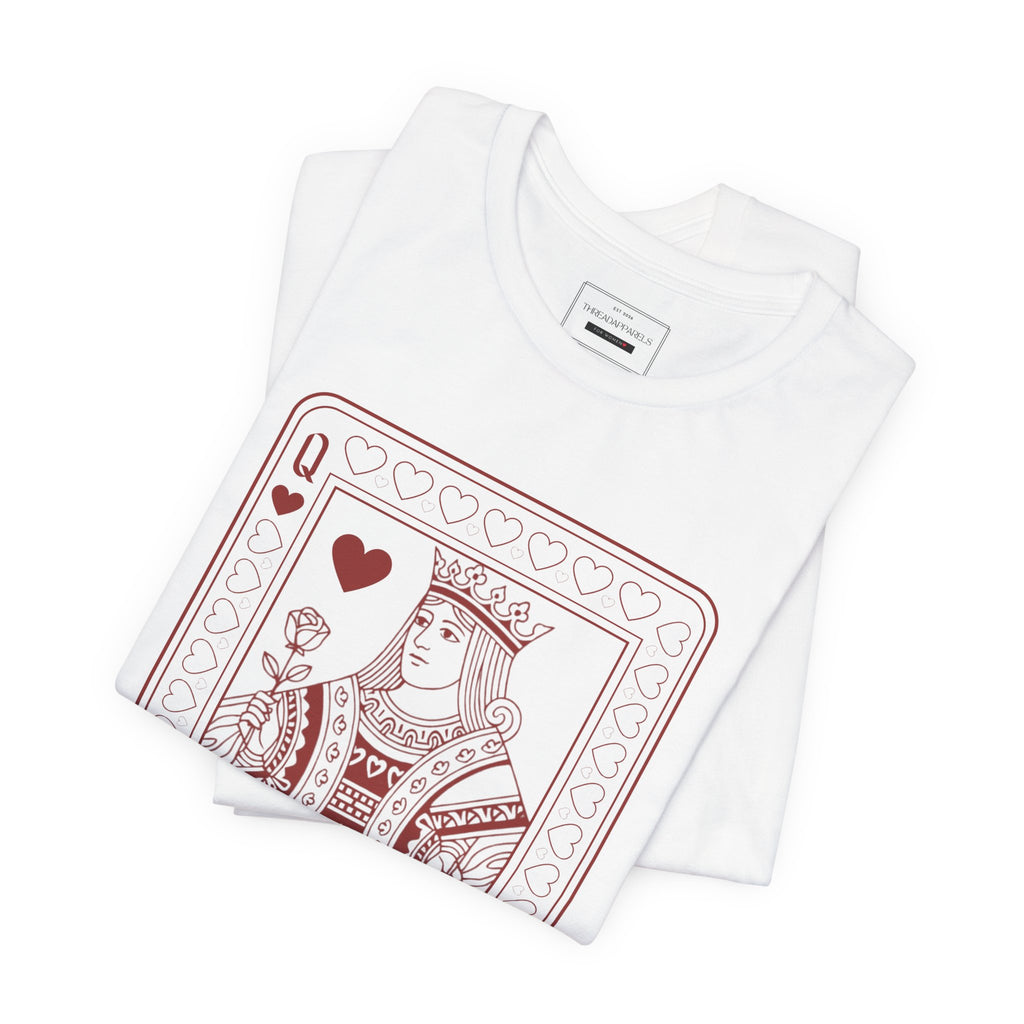 Queen of Hearts Playing Card T‑Shirt – Vintage Casino Graphic Tee