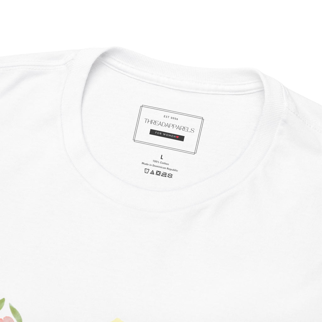 Bride Floral Tee — Gold Frame & Pink Rose Bachelorette Shirt