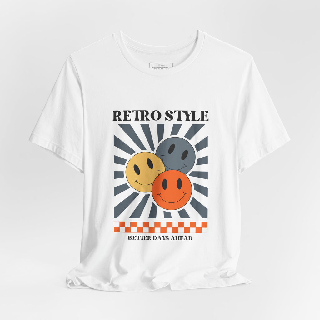 Retro Smiley Tee — "Retro Style" Graphic Short Sleeve