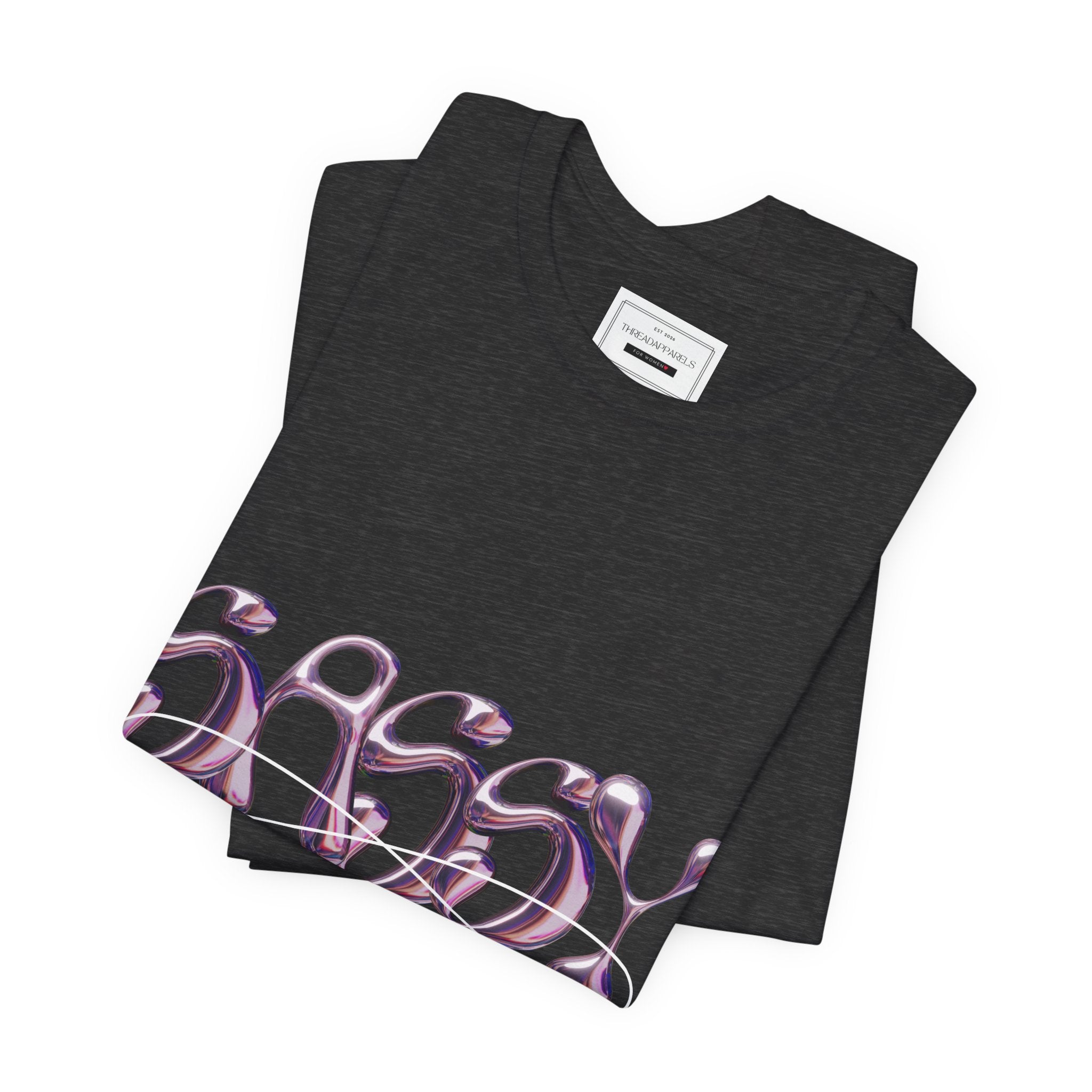 Sassy Girl Tee — Retro Bubble Letter Graphic Shirt