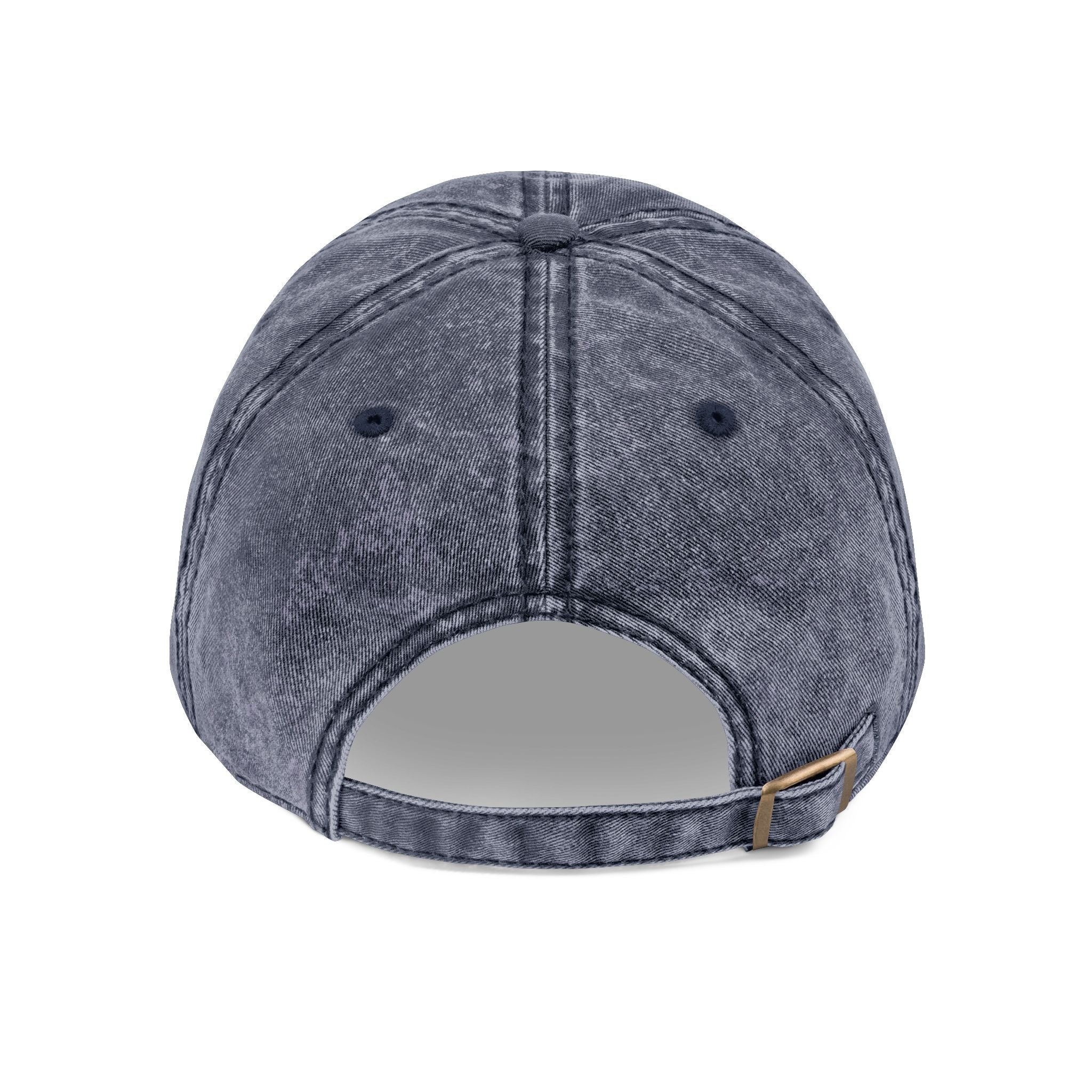 Vintage Embroidered Rose Cap — Washed Grey Floral Baseball Hat
