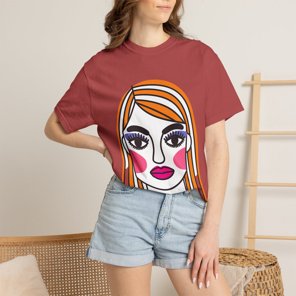 Pop Art Portrait T‑Shirt — Graphic Women's Face Tee
