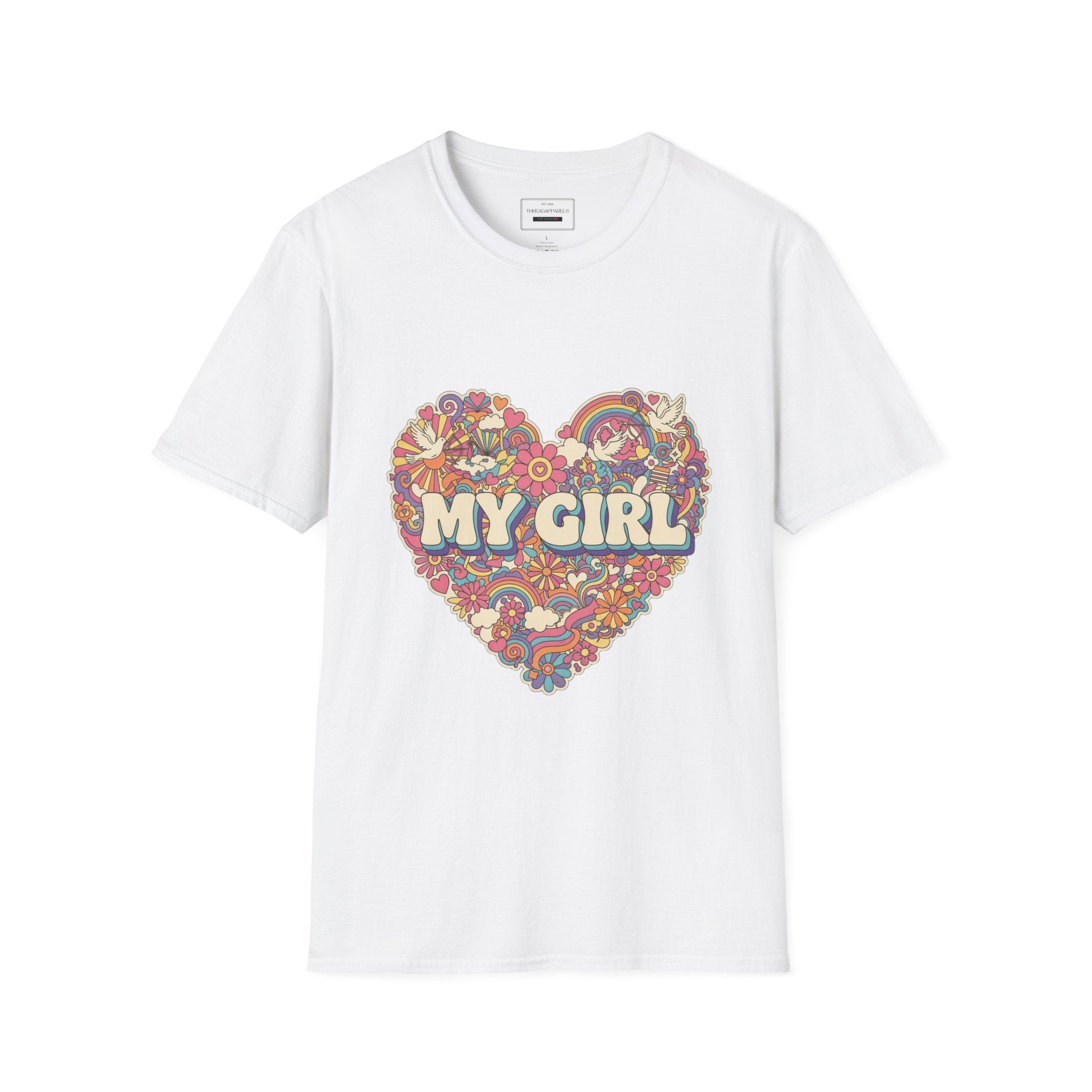 My Girl Floral Heart T-Shirt — Retro 70s Love Tee