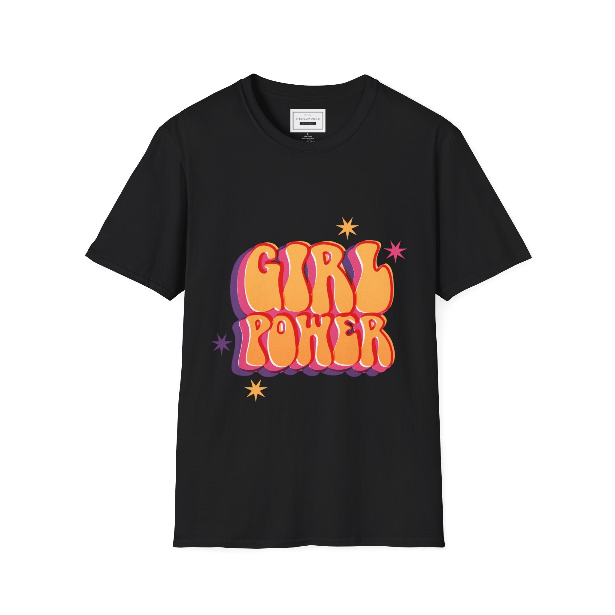 Girl Power Retro T-Shirt — 70s Style Feminist Graphic Tee