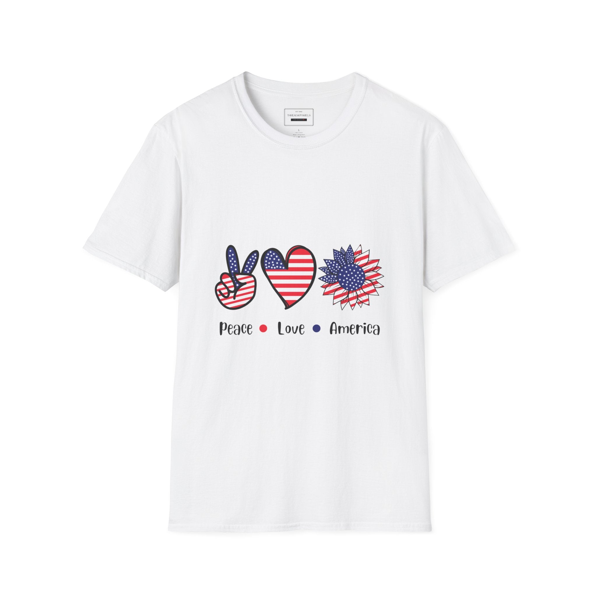 Peace Love America T-Shirt — Patriotic 4th of July Tee