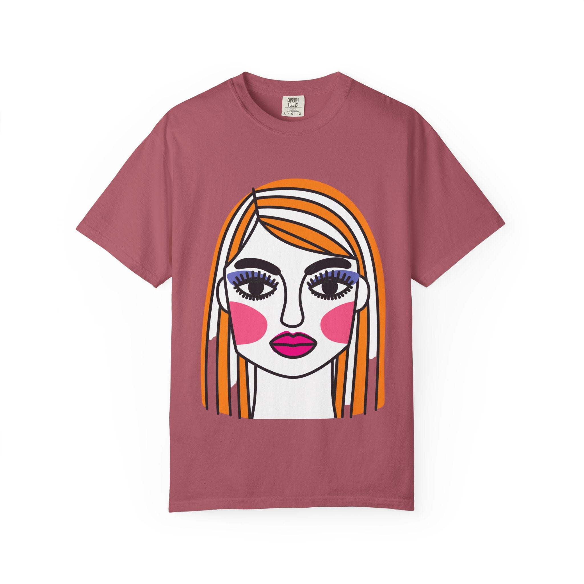 Pop Art Portrait T‑Shirt — Graphic Women's Face Tee