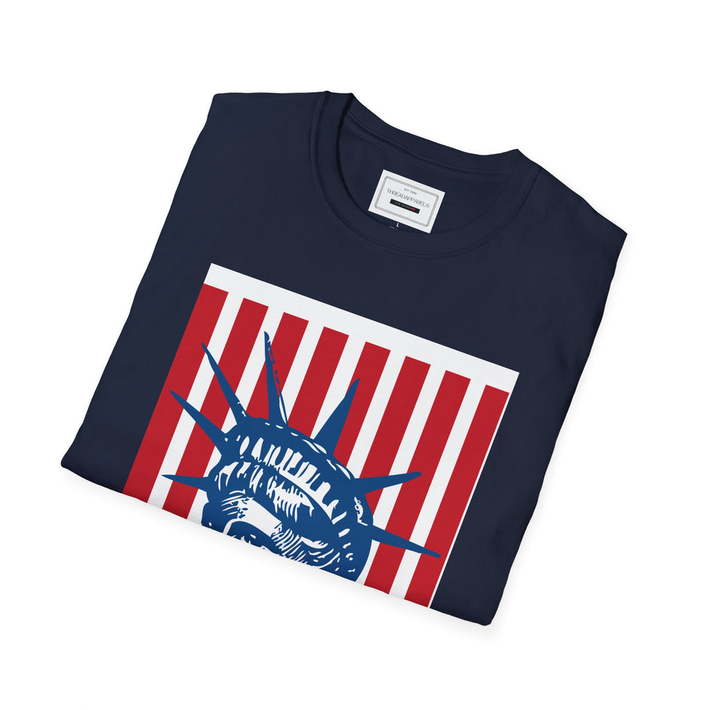 Liberty Statue Tee — Retro American Flag Stars Graphic T-Shirt