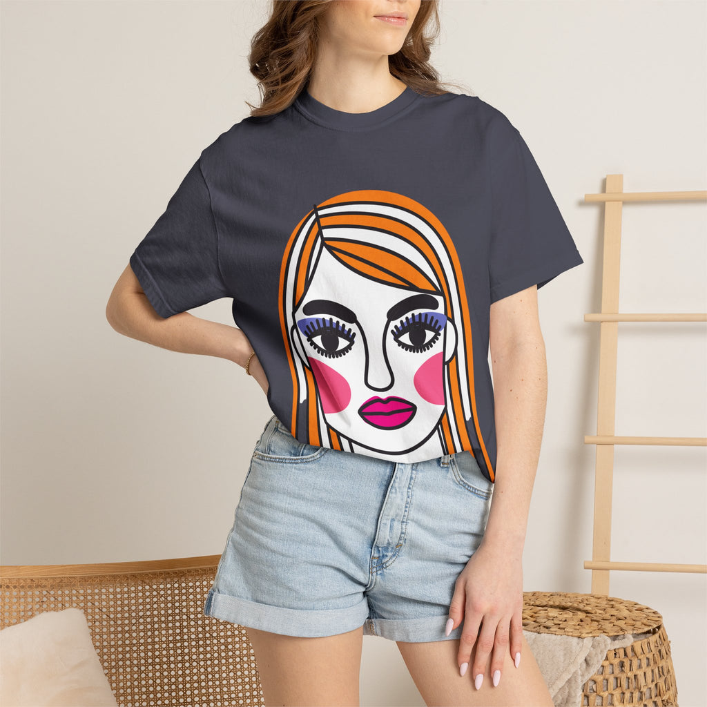 Pop Art Portrait T‑Shirt — Graphic Women's Face Tee