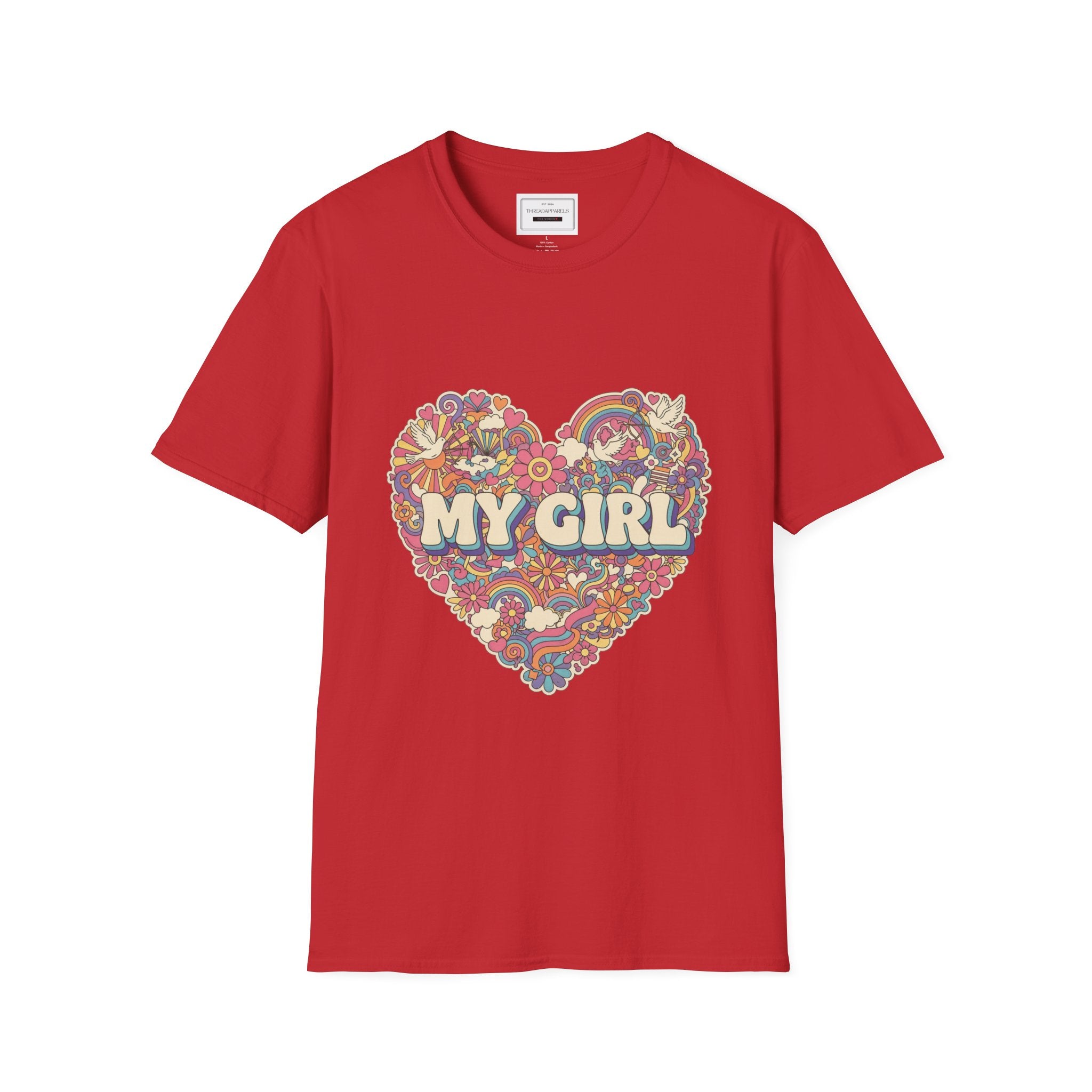 My Girl Floral Heart T-Shirt — Retro 70s Love Tee