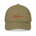 Queen Embroidered Baseball Cap — Floral Script Crown Organic Hat