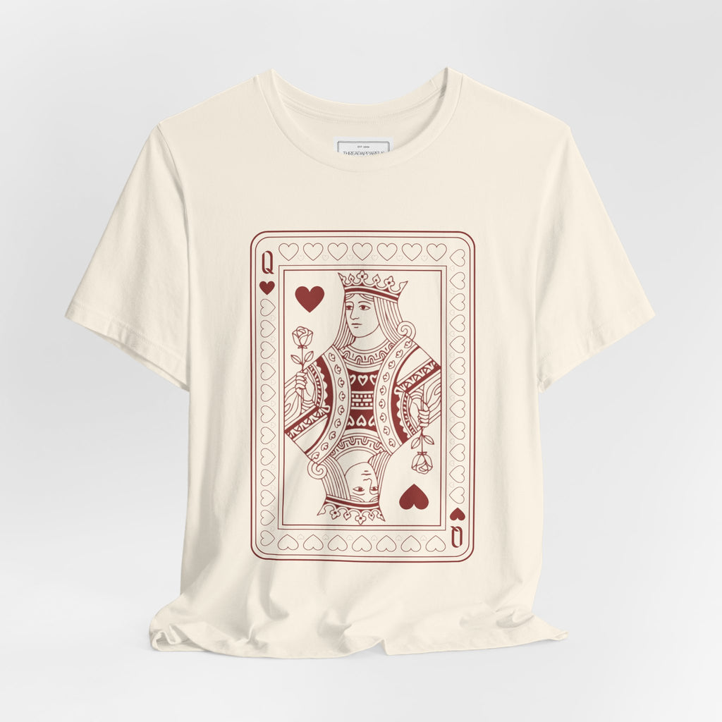 Queen of Hearts Playing Card T‑Shirt – Vintage Casino Graphic Tee