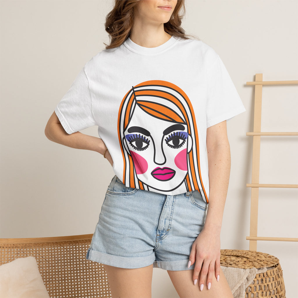 Pop Art Portrait T‑Shirt — Graphic Women's Face Tee