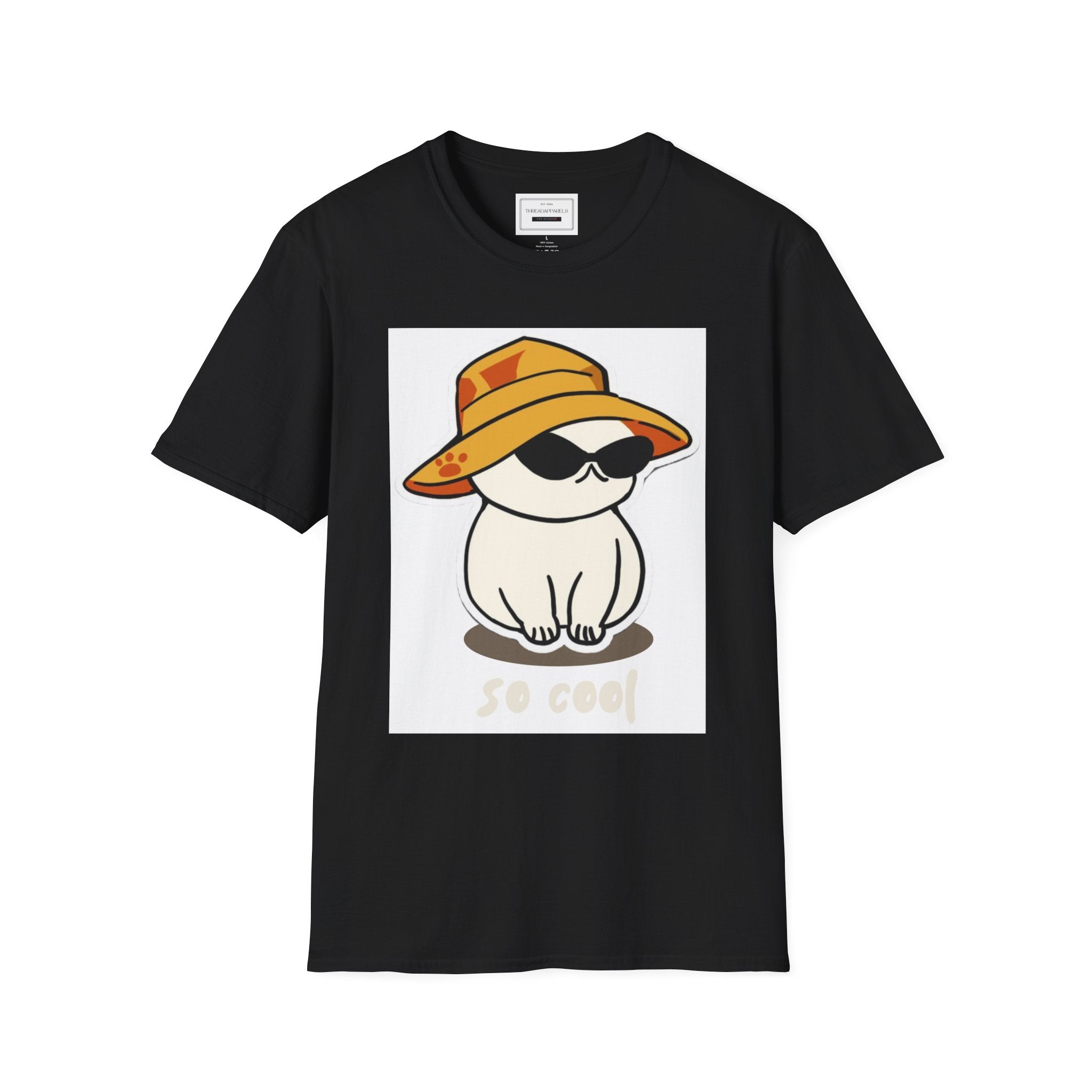 So Cool Cat T-Shirt — Cute Cat in Sun Hat & Sunglasses Graphic Tee