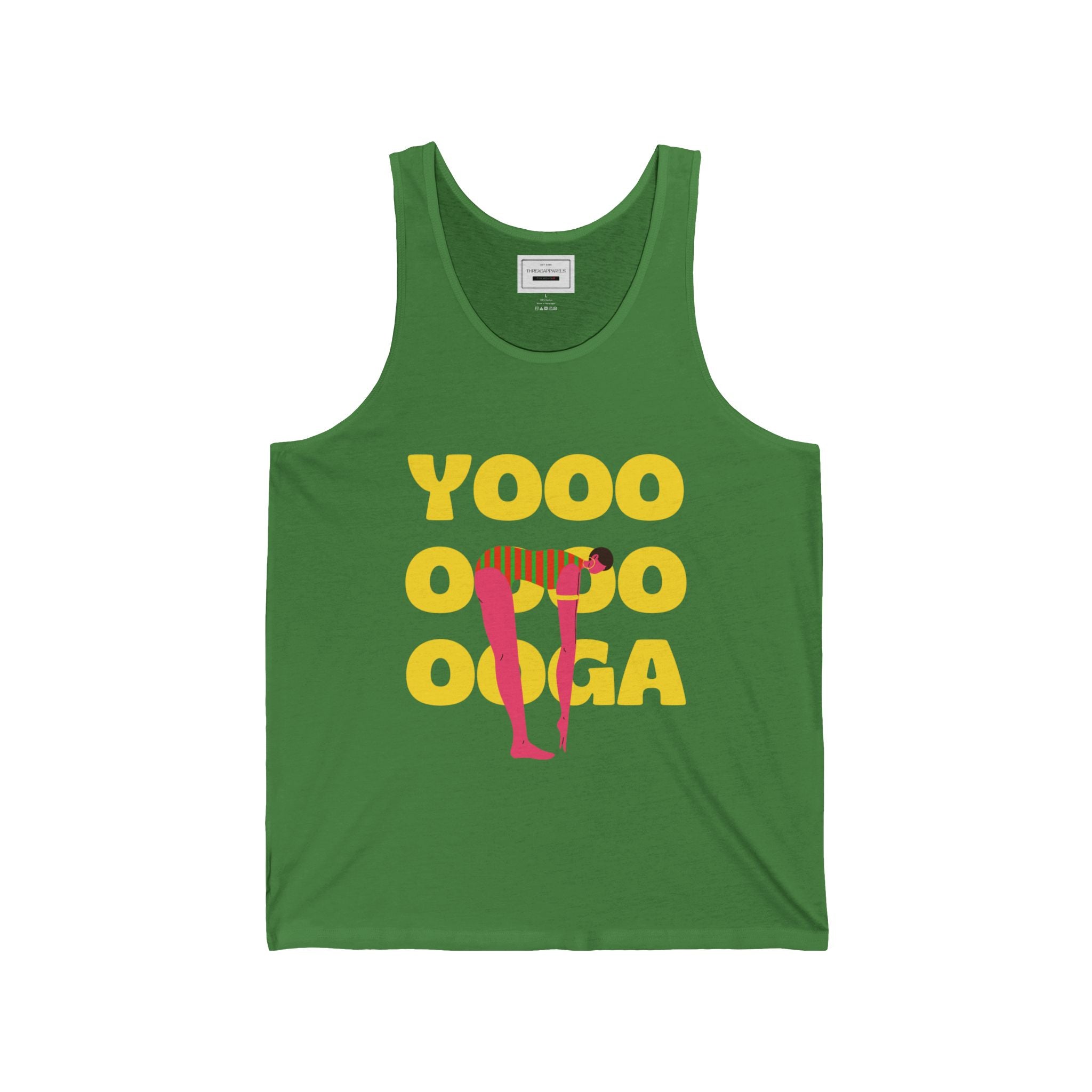 Yoga Tank Top — 'Yooo Oooo Ooga' Playful Stretch Graphic Tank