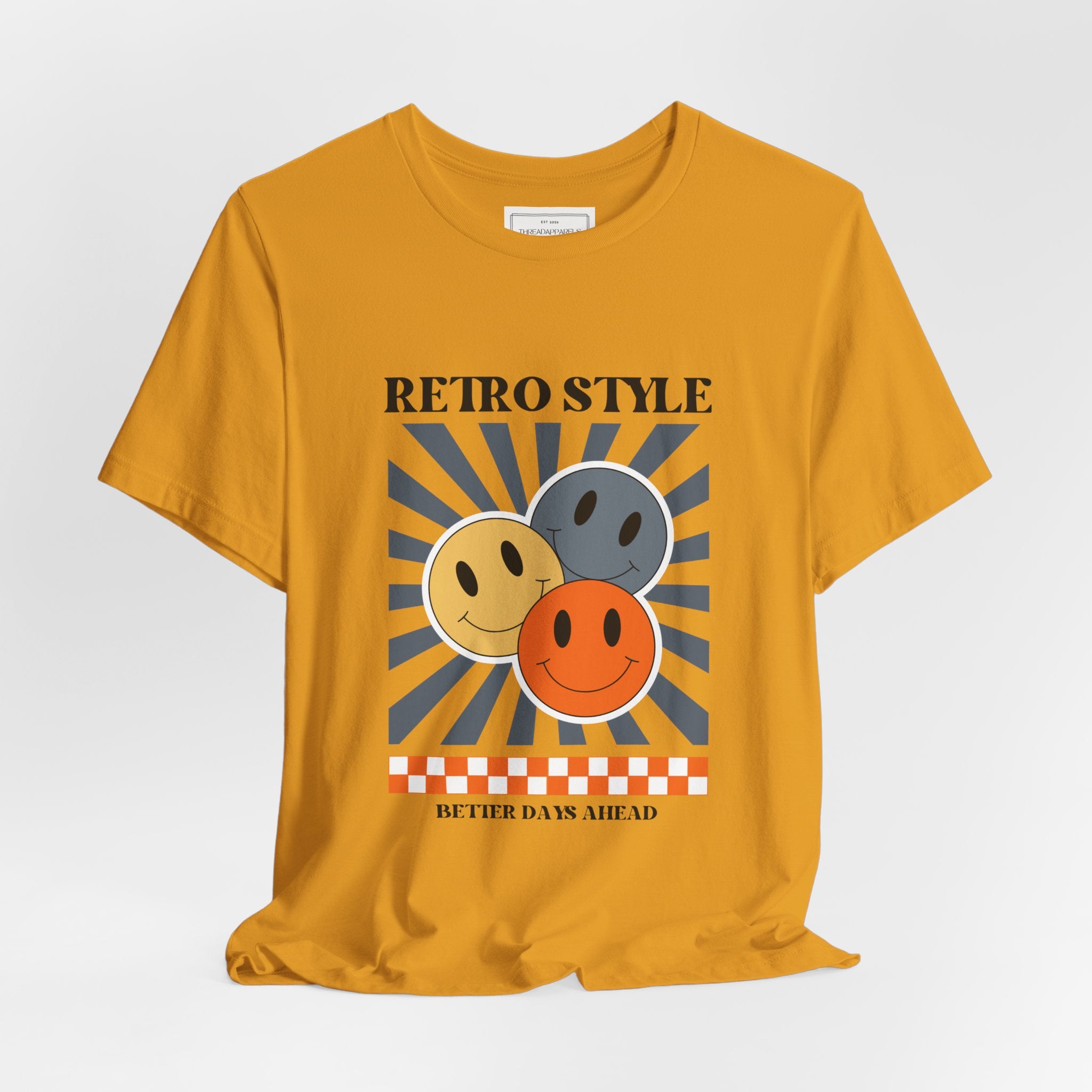 Retro Smiley Tee — "Retro Style" Graphic Short Sleeve