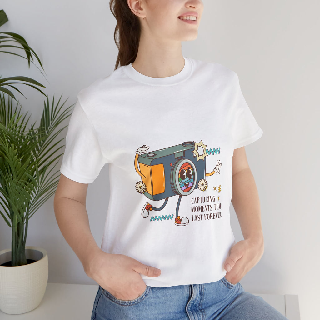 Camera Graphic Tee — "Capturing Moments That Last Forever" Vintage Film Photography T-Shirt
