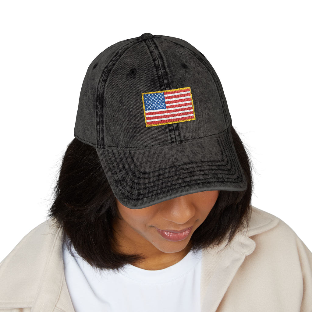 Embroidered Vintage American Flag Cap —  Hat for Patriotic Gifts