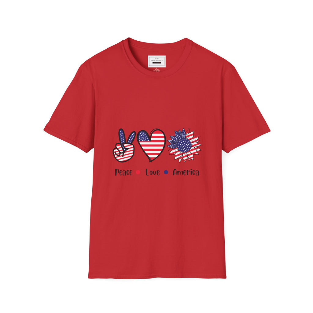 Peace Love America T-Shirt — Patriotic 4th of July Tee