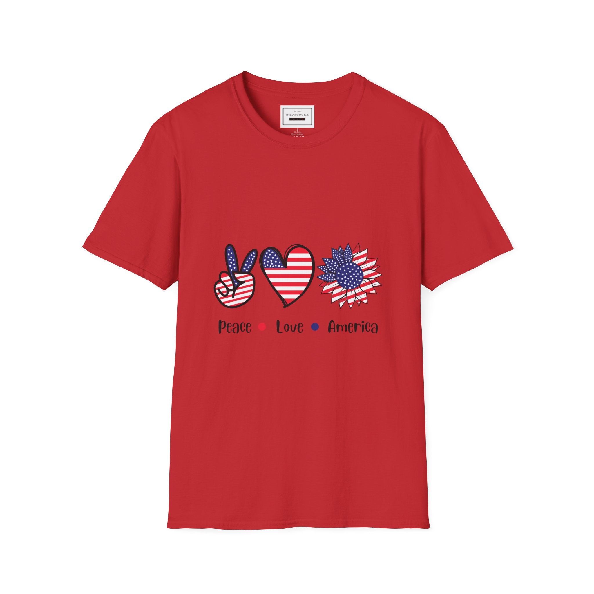 Peace Love America T-Shirt — Patriotic 4th of July Tee