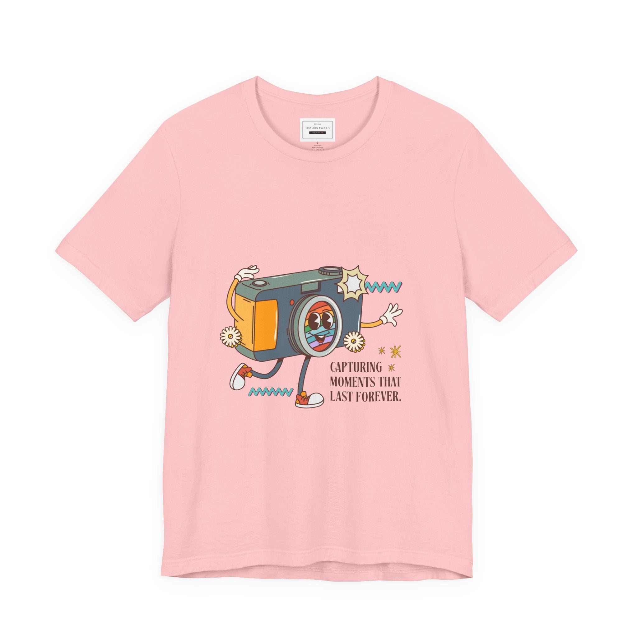 Camera Graphic Tee — "Capturing Moments That Last Forever" Vintage Film Photography T-Shirt