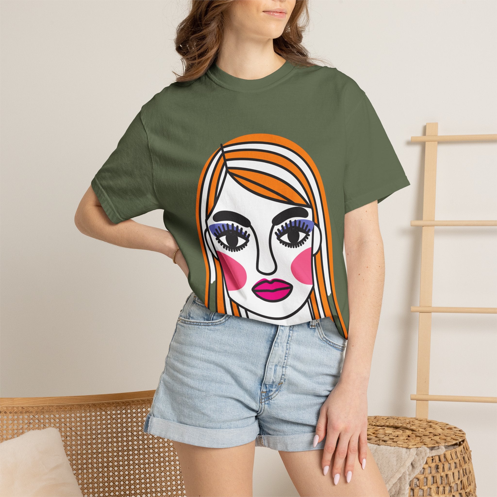 Pop Art Portrait T‑Shirt — Graphic Women's Face Tee
