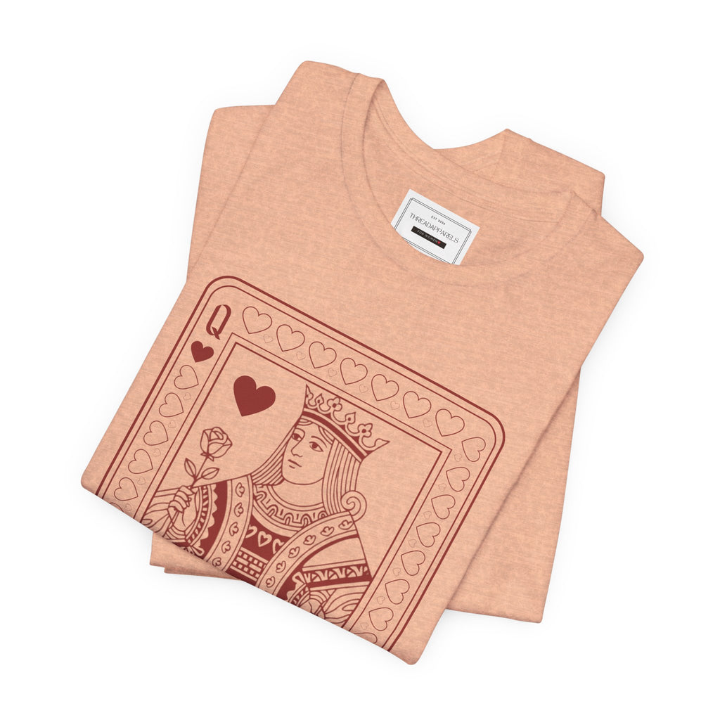 Queen of Hearts Playing Card T‑Shirt – Vintage Casino Graphic Tee
