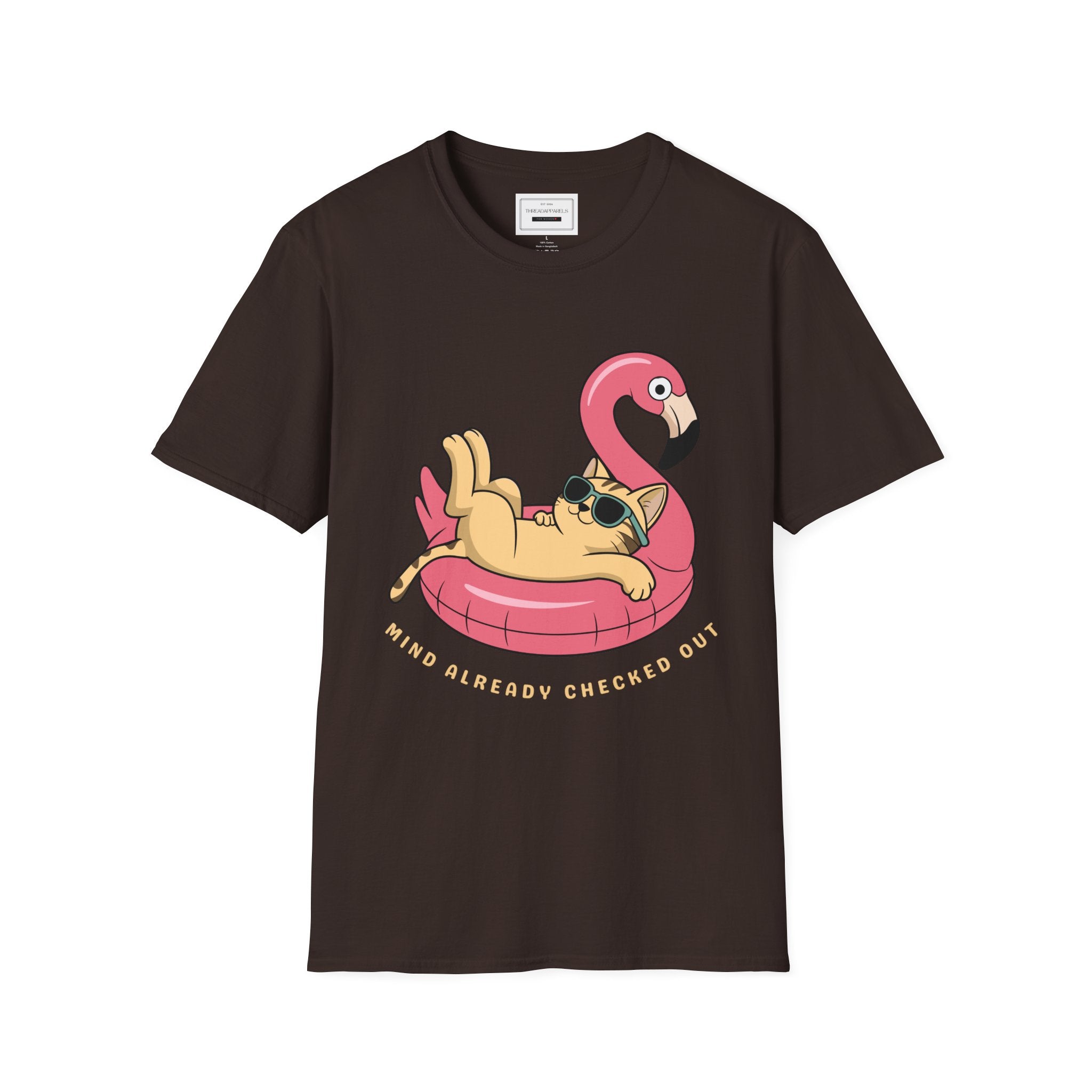 Pug on Flamingo Float T-Shirt — "Mind Whereya Cheekin Out" Cute  Graphic Tee