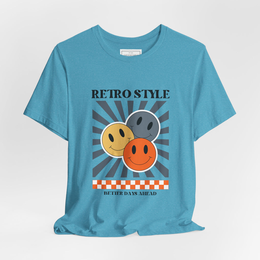 Retro Smiley Tee — "Retro Style" Graphic Short Sleeve