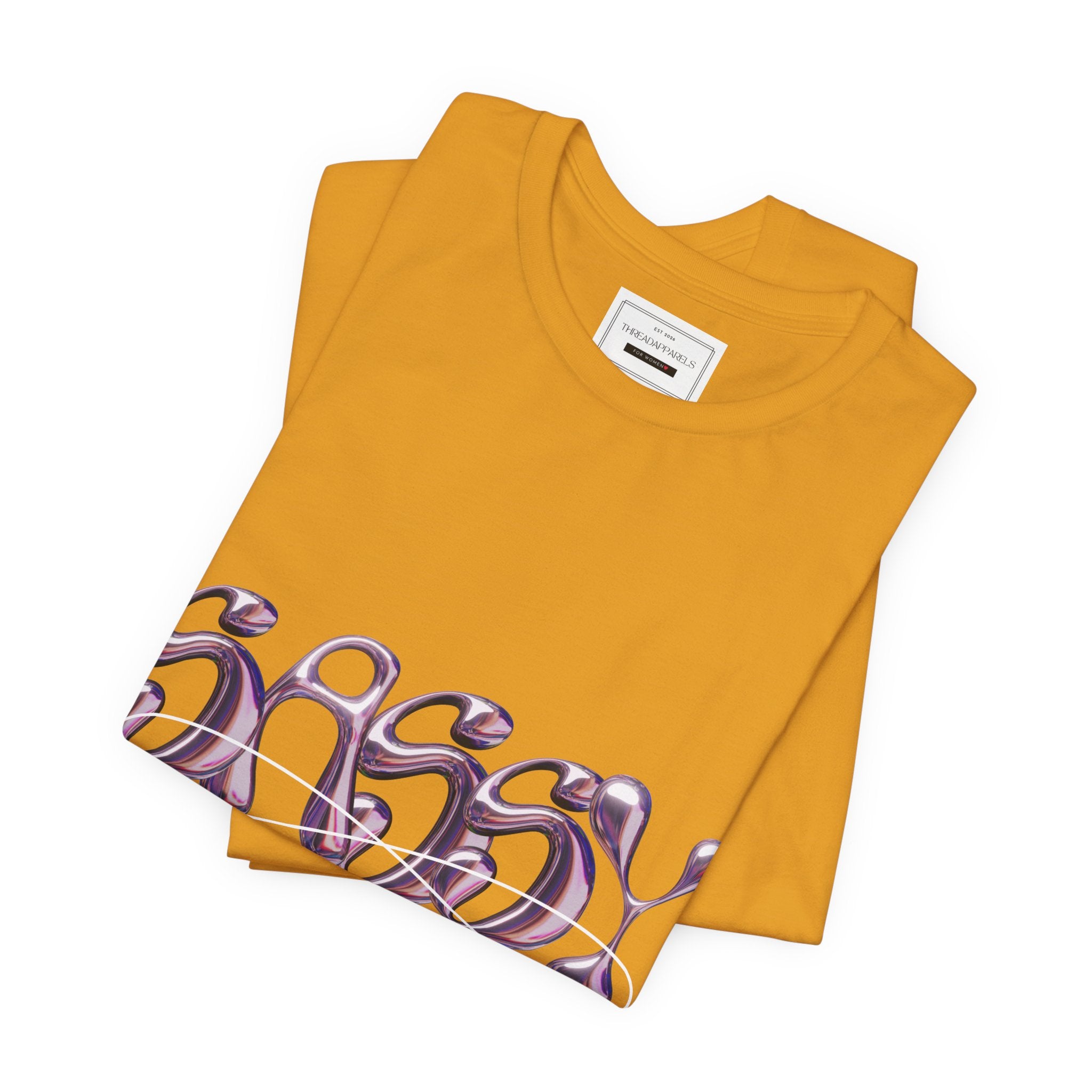 Sassy Girl Tee — Retro Bubble Letter Graphic Shirt