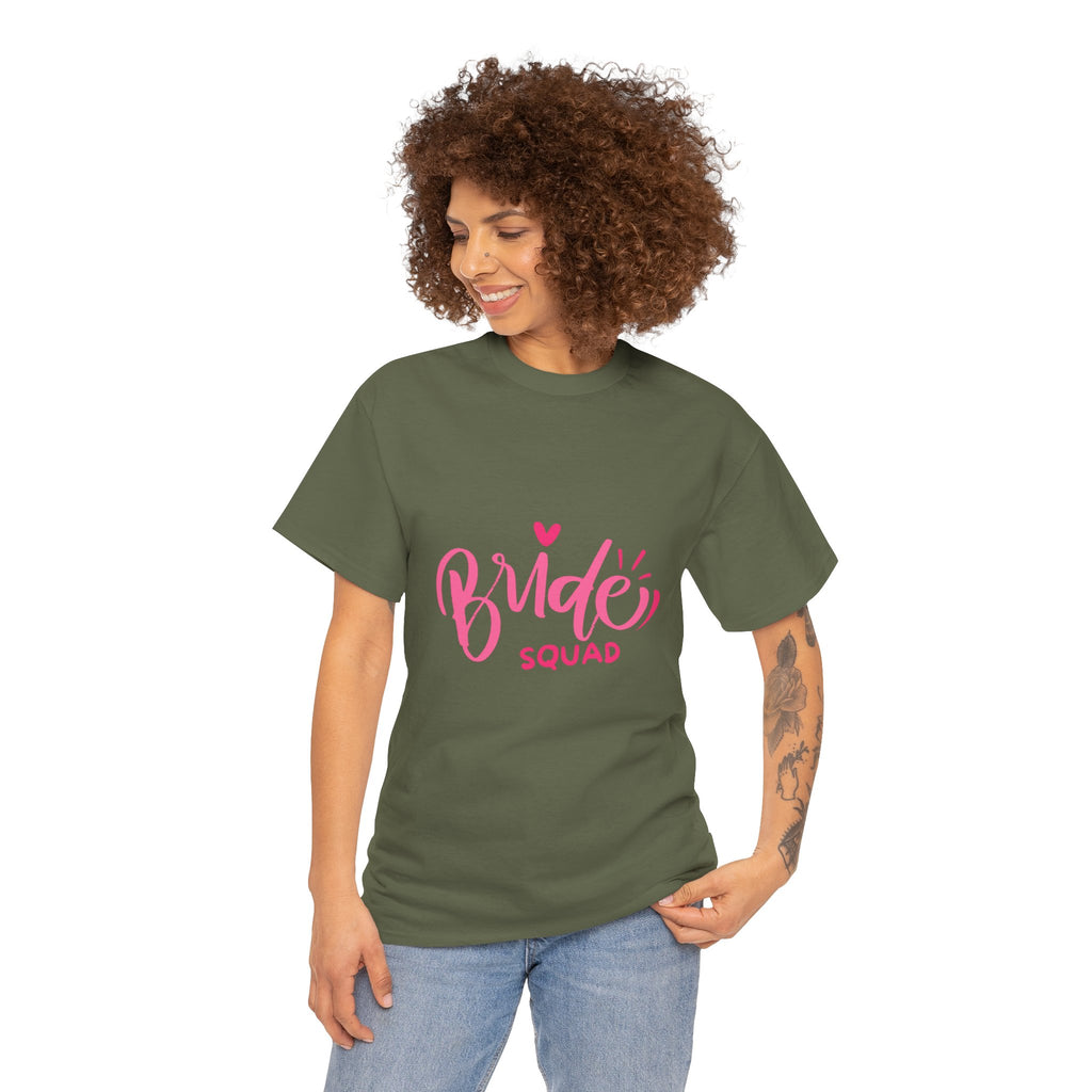 Bride Squad T‑Shirt — Pink Script Bachelorette Party Tee