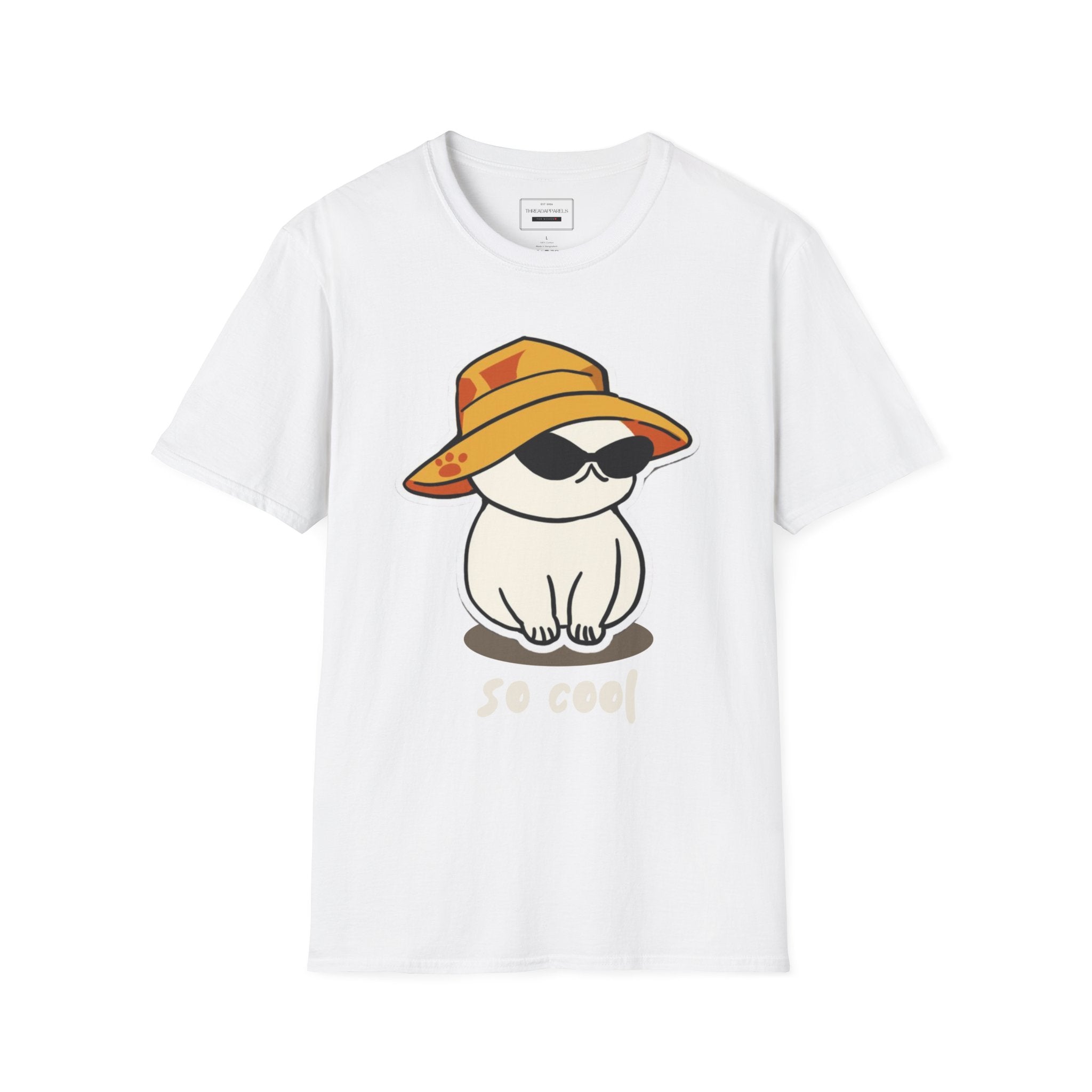 So Cool Cat T-Shirt — Cute Cat in Sun Hat & Sunglasses Graphic Tee