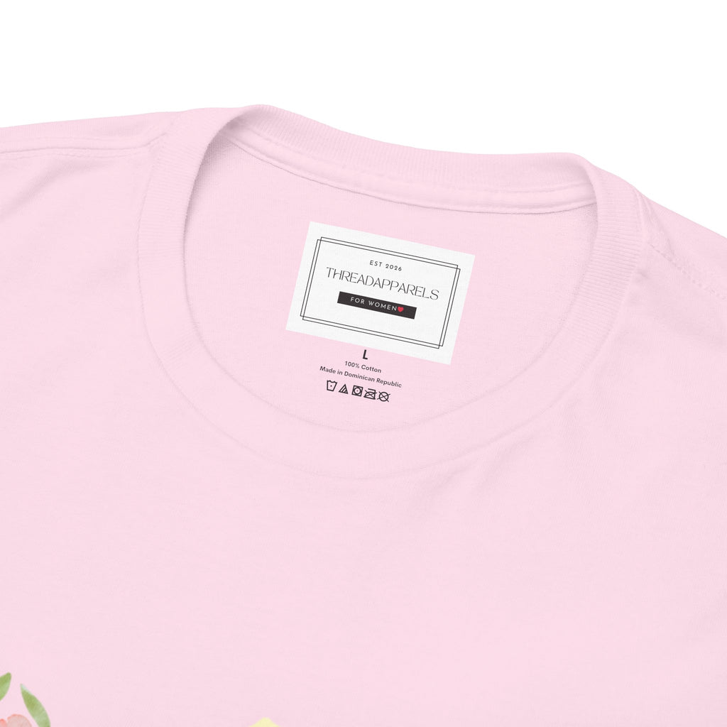 Bride Floral Tee — Gold Frame & Pink Rose Bachelorette Shirt