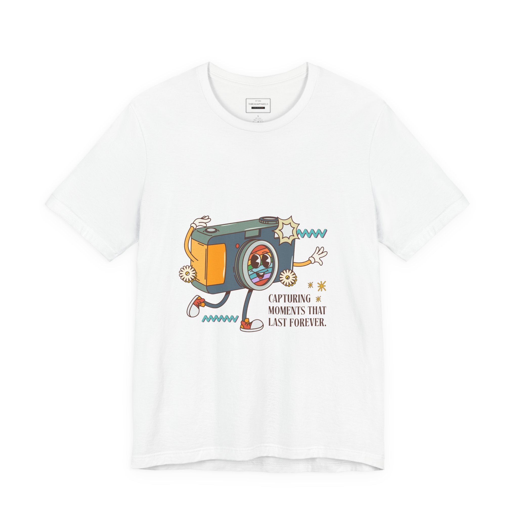 Camera Graphic Tee — "Capturing Moments That Last Forever" Vintage Film Photography T-Shirt