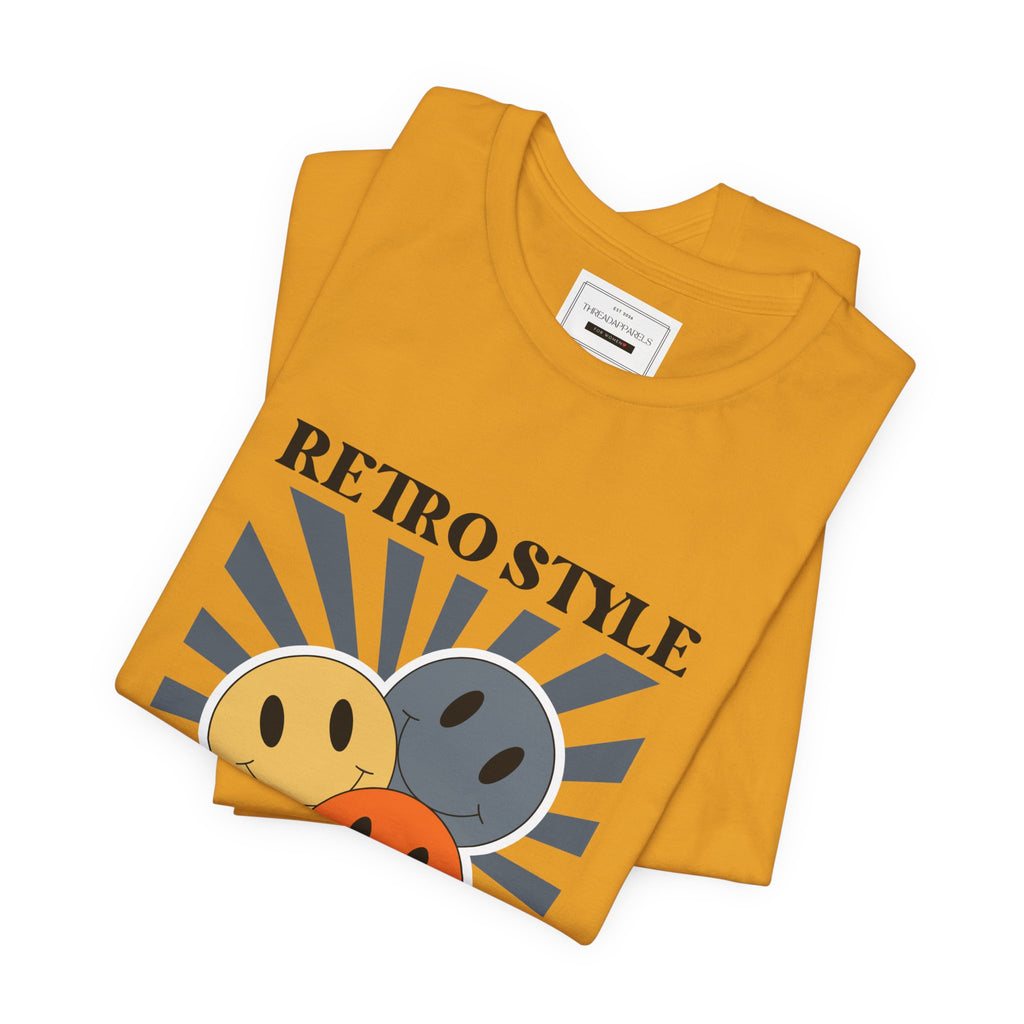 Retro Smiley Tee — "Retro Style" Graphic Short Sleeve