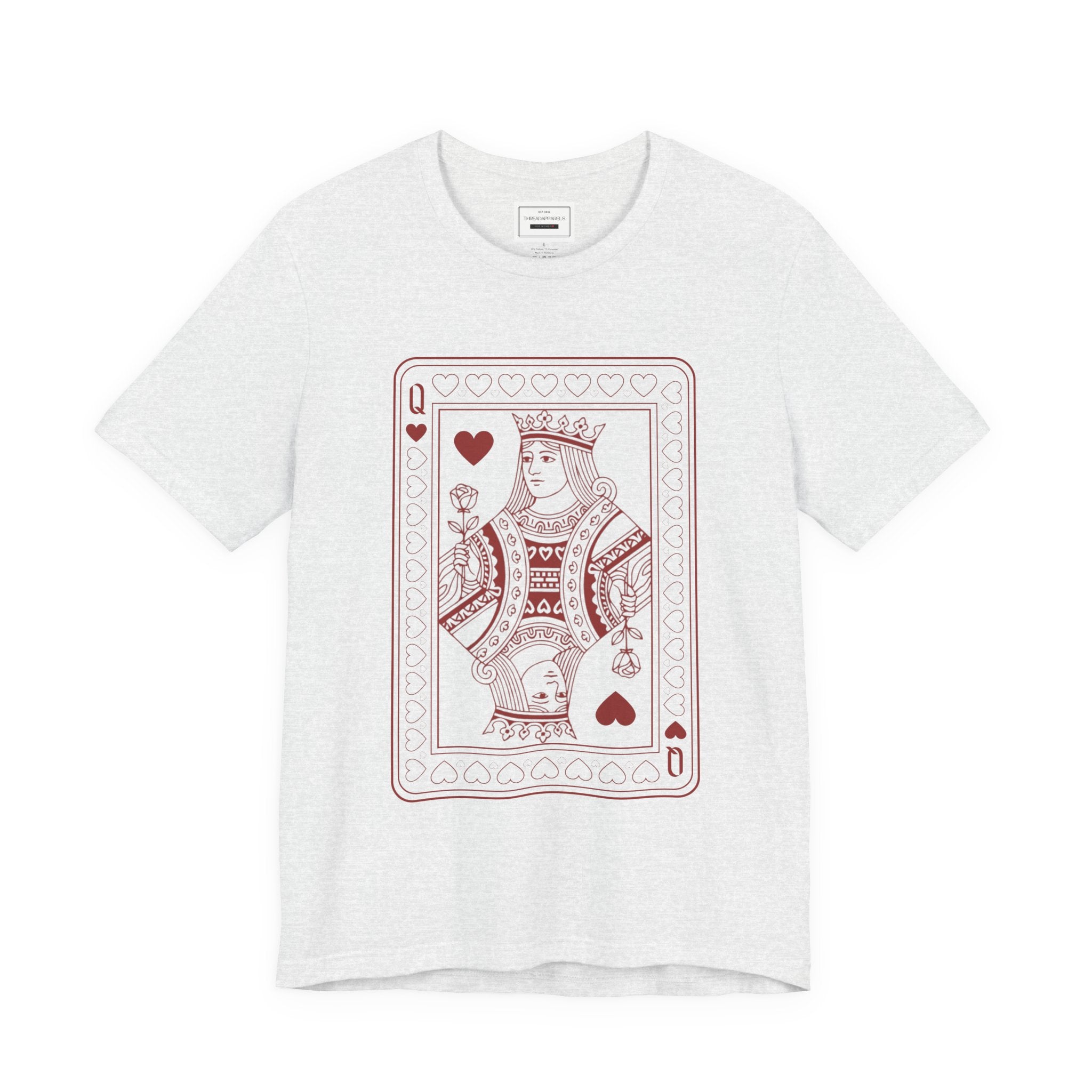 Queen of Hearts Playing Card T‑Shirt – Vintage Casino Graphic Tee